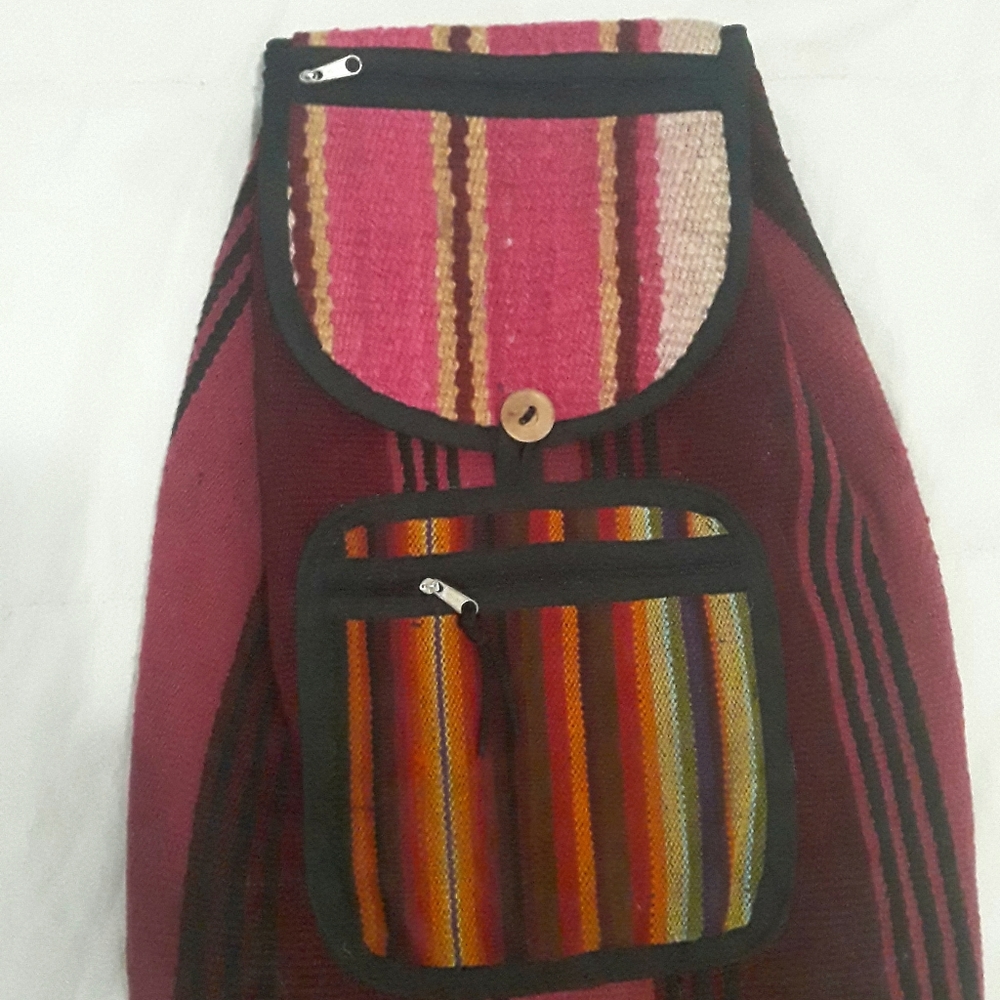 NWOT Colorful Natural wool striped backpack